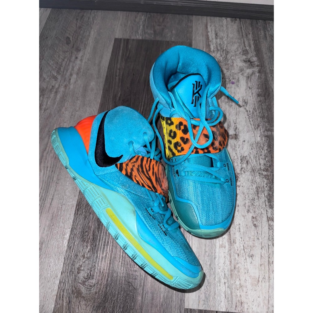 Nike Kyrie 6 Pre-Heat Miami Oracle Aqua Animal Print BQ4630-300 Mens 10